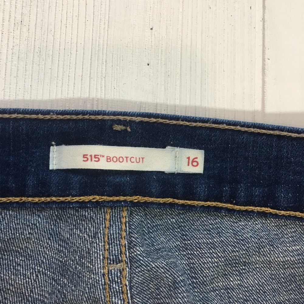 ❤️Levis515 Bootcut Jeans Dark Stretch Denim Sz16 - Picture 8 of 8